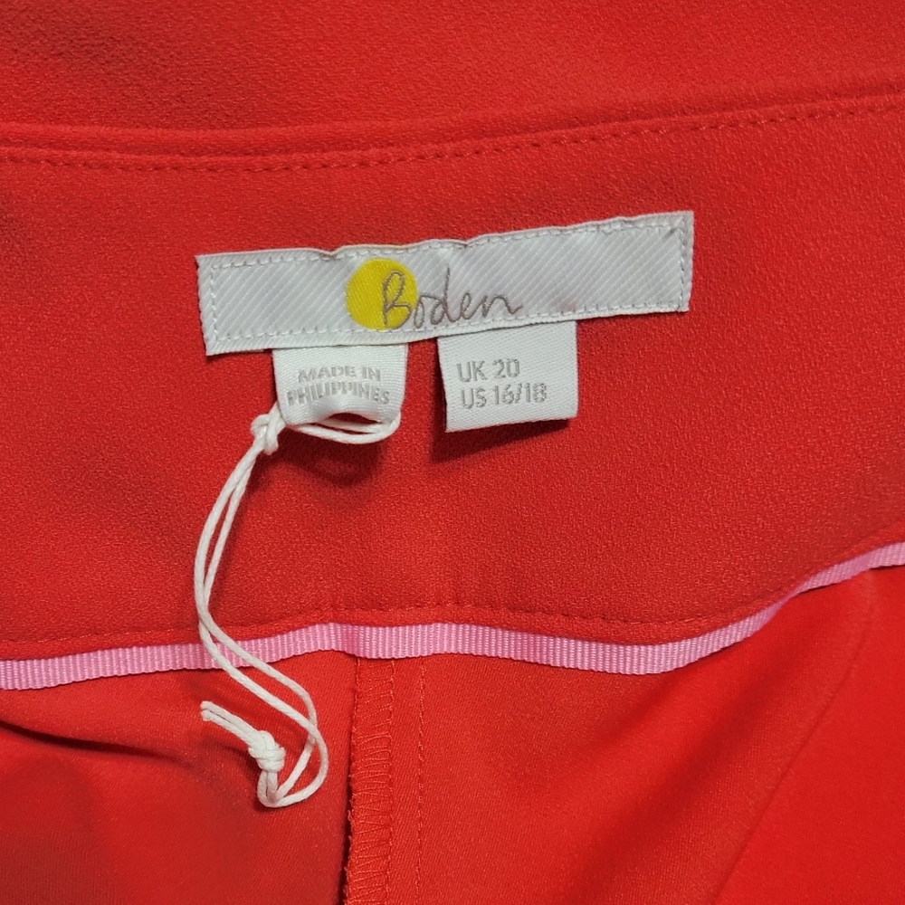 Boden Red Wide-Leg Tie-Waist Pants - Picture 6 of 10